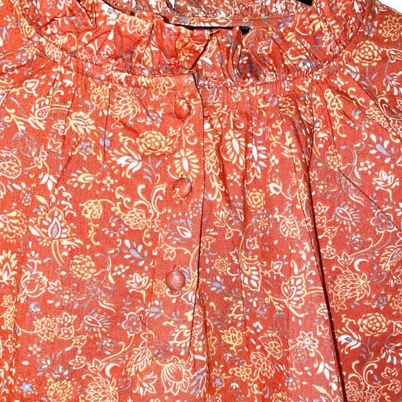 NEW Revolve House of Harlow 1960 Wallis Rust Patterned Long Sleeve Top - size XS - Picture 4 of 8